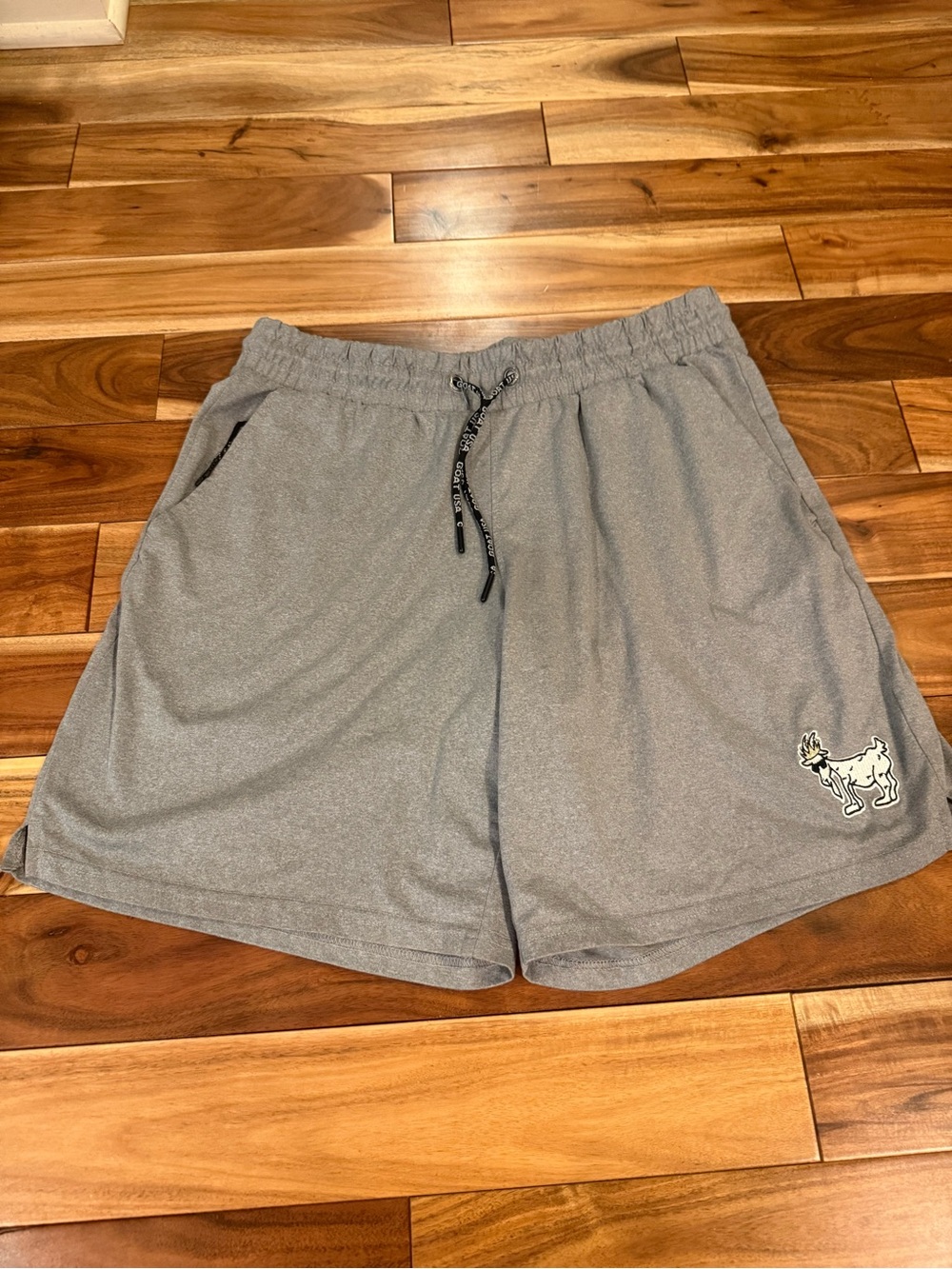 Men's Goat USA Gray Athletic Shorts with Drawstring